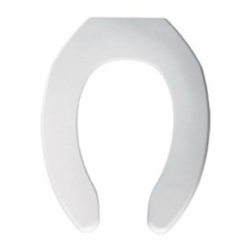 Bemis® 1055SSC 000 Heavy Duty Toilet Seat, Elongated Bowl, Open Front, Plastic, White, Self-Sustaining Hinge, Domestic