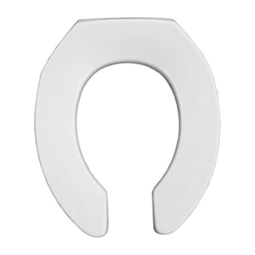 Bemis® 955CT 000 Heavy Duty Toilet Seat, Round Bowl, Open Front, Plastic, Non Self-Sustaining Hinge, White, Domestic