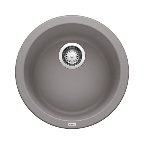 Blanco 513382 Composite Bar Sink, RONDO™ SILGRANIT® II, Round Shape, 17-11/16 in Dia, Drop-In/Under Mount, Granite, Metallic Gray, Import