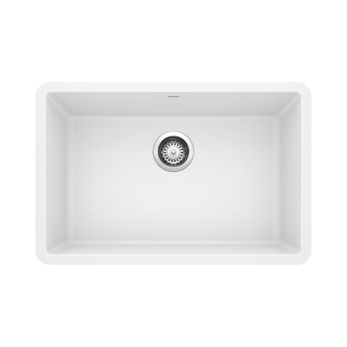 Blanco 522429 PRECIS™ SILGRANIT® Composite Sink, White, Rectangle Shape, 24-13/16 in L x 15-3/4 in W x 8-5/8 in D Bowl, 26-13/16 in L x 17-3/4 in W, Under Mount, Granite