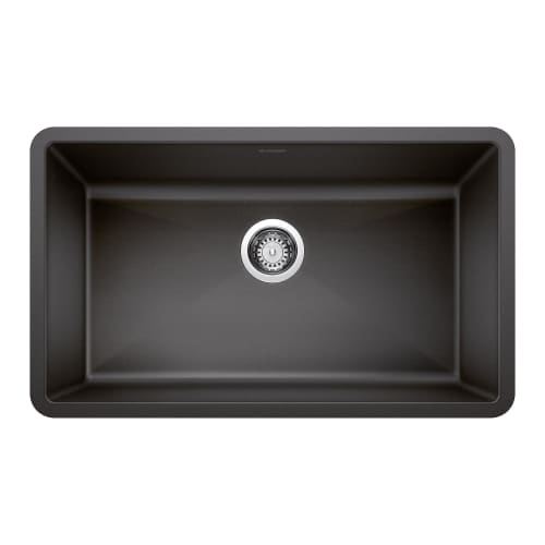 Blanco 440149 PRECIS™ SILGRANIT® II Kitchen Sink, Rectangular, 32 in W x 19 in D, Under Mount, Solid Granite, Anthracite, Import