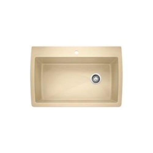 Blanco 441214 DIAMOND™ SILGRANIT® II Kitchen Sink, Rectangular, 1 Faucet Hole, 32-1/2 in W x 22 in D, Drop-In Mount, Granite Composite, Biscotti, Import