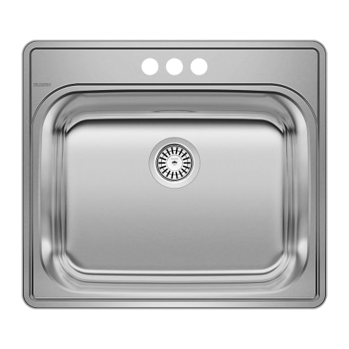 Blanco 441400 Essential™ Laundry Sink, Rectangular, 25 in W x 22 in D, Drop-In Mount, 304 Stainless Steel, Satin