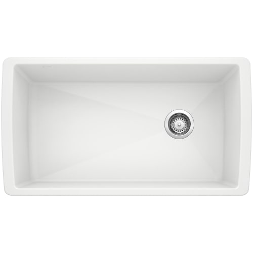 Blanco 441767 DIAMOND™ SILGRANIT® II Kitchen Sink, Rectangular, 33-1/2 in W x 18-1/2 in D, Under Mount, Solid Granite, White