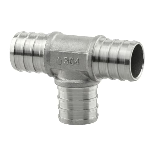 Boshart Industries SSPEX-T070505 Tee, 3/4 x 1/2 x 1/2 in Nominal, PEX End Style, 304 Stainless Steel, Import
