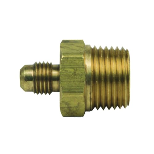 BrassCraft® 48-4-8 48 Series 45 deg Reducing Adapter With Nut, 1/2 x 1/4 in, Flare x MNPT, Brass, Domestic