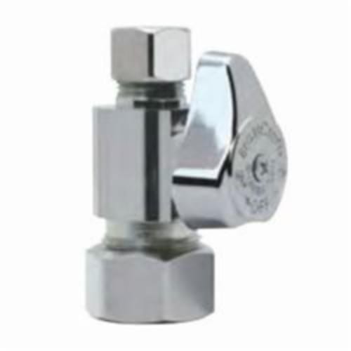 BrassCraft® G2CR14 C G2™ 1/4 Turn Straight Stop, 1/2 x 3/8 in Nominal, Compression, 125 psi, Brass Body, Polished Chrome, Domestic