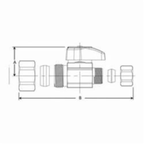 BrassCraft® G2CR14X C G2™ 1/4 Turn Straight Stop, 1/2 x 3/8 in, Compression, 125 psi, Brass Body, Domestic