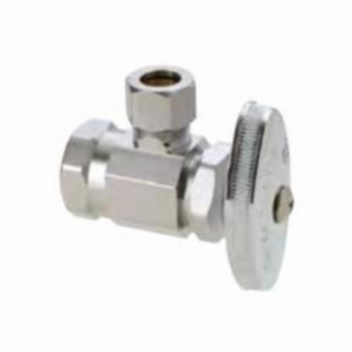 BrassCraft® OR07 C Multi-Turn Angle Stop, 1/2 x 1/4 in Nominal, FNPT x Compression, 125 psi, Brass Body, Polished Chrome, Domestic