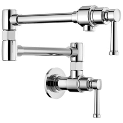 Brizo® 62825LF-PC Artesso® Pot Filler Faucet, 4 gpm, Chrome Plated, 2 Handles, Import