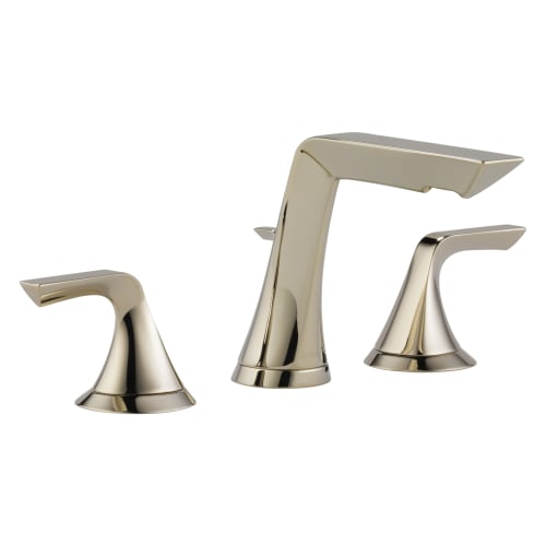 Brizo® 65350LF-PN-ECO Widespread Lavatory Faucet, Sotria™, Commercial, 1.2 gpm Flow Rate, 4-9/16 in H Spout, 6 to 16 in Center, Polished Nickel, 2 Handles, Pop-Up Drain, Import