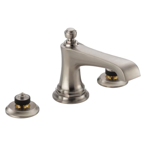 Brizo® 65360LF-NKLHP-ECO Rook™ Widespread Lavatory Faucet, Commercial, 1.2 gpm Flow Rate, 3 in H Spout, 6 to 16 in Center, Luxe Nickel, Pop-Up Drain, Import