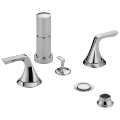 Brizo® 68450-PC Sotria™ Widespread Bidet Faucet, 5 to 8 in Center, 2 Handles, Pop-Up Drain, Chrome Plated, Domestic, Commercial