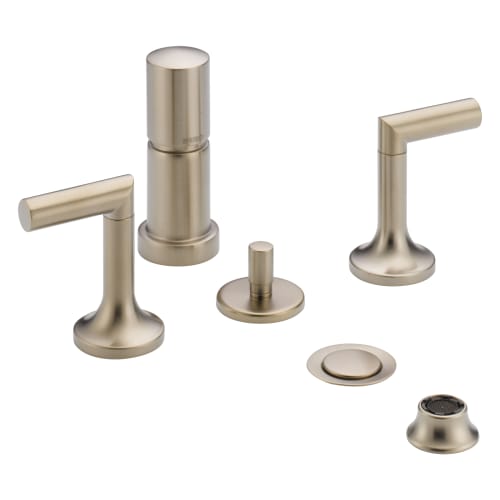 Brizo® 68475-BN Widespread Bidet Faucet, Odin™, Commercial, 5 to 8 in Center, Brushed Nickel, 3 Handles, Pop-Up Drain, Domestic