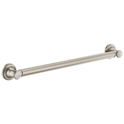 Brizo® 69310-NK Traditional Round Decorative Grab Bar, 24 in L x 3 in W, Metal, Luxe Nickel, Import