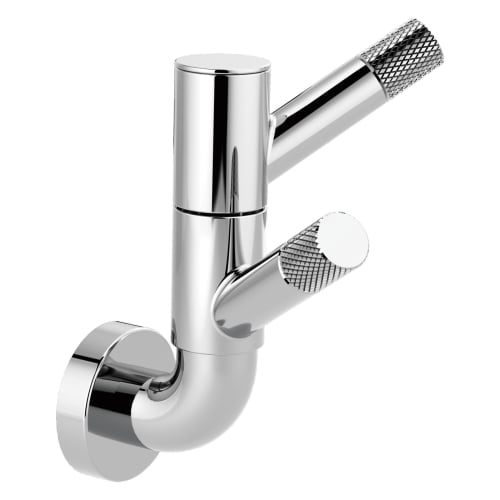 Brizo® 693537-PC Litze™ Rotating Robe Hook With Knurling, 2 Hooks, 4-7/8 in OAH, Import