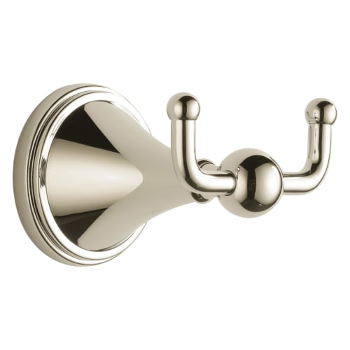 Brizo® 69535-PN Traditional Robe Hook, 2 Hooks, 2-13/16 in OAW x 3-5/8 in OAD, Zinc, Import