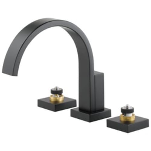 Brizo® T67380-BLLHP Siderna® Roman Tub Trim, 18 gpm, 10 to 16 in Center, Matte Black, 2 Handles, Hand Shower Yes/No: No, Commercial