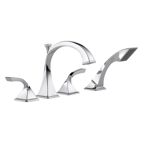 Brizo® T67430-PC Roman Tub Trim, Virage®, 18.5 gpm Flow Rate, 10 to 16 in Center, Polished Chrome, 2 Handles, Function: Traditional, Import