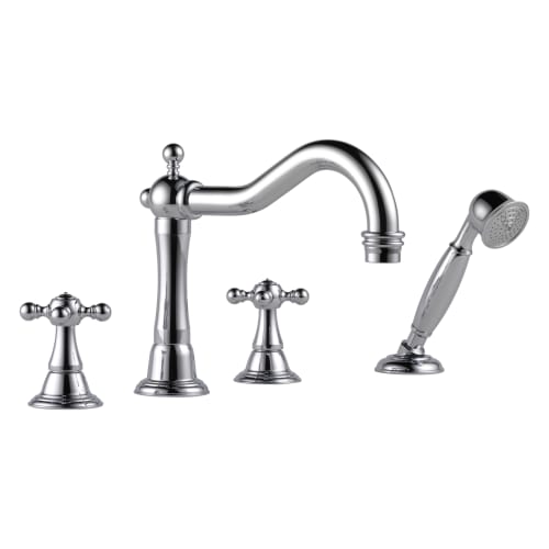 Brizo® T67438-PC Roman Tub Trim, Tresa®, 2 gpm Flow Rate, 9 to 16 in Center, Polished Chrome, 2 Handles, Function: Traditional, Domestic