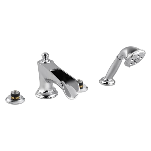 Brizo® T67461-PCLHP Roman Tub Faucet, Rook®, Commercial, 10 to 16 in Center, Polished Chrome, 2 Handles, Function: Traditional, Domestic
