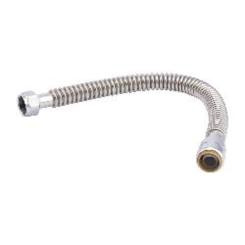 Sharkbite® SS3088FLEX18LF Flexible Corrugated Water Heater Connector, 3/4 in, SB x FNPT, 18 in L, 200 psi, Stainless Steel, Import