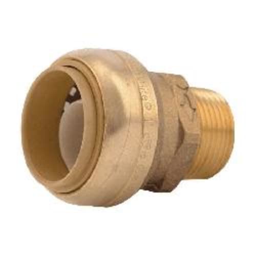 Sharkbite® U142LF Reducing Connector, 1 x 3/4 in Nominal, Push-Fit x MNPT End Style, Brass, Import