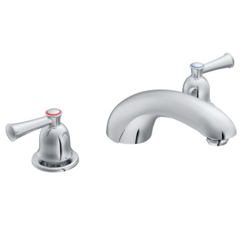 CFG T41411 Capstone® Widespread Roman Tub Faucet, 11.5 gpm Flow Rate, 10 in Center, Polished Chrome, 2 Handles, Function: Traditional, Import