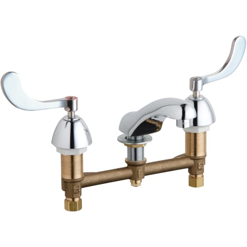 Chicago Faucet® 404-VE2805-317ABCP Concealed Lavatory Sink Faucet, Commercial, 0.5 gpm Flow Rate, 1-3/4 in H Spout, 8 in Center, Polished Chrome, 2 Handles