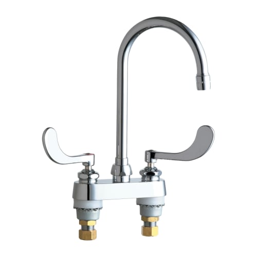 Chicago Faucet® 895-317GN2AE35ABCP Lavatory Sink Faucet, Polished Chrome, 2 Handles, 1.5 gpm Flow Rate