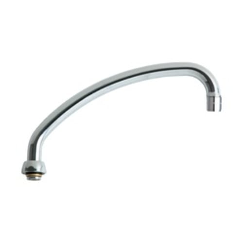 Chicago Faucet® L9JKABCP Type L Swing Spout, 9-1/2 in L x 3-5/8 in H, Brass, Chrome Plated, Domestic