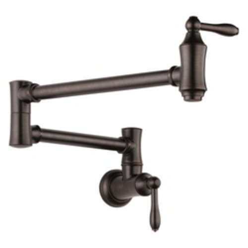 DELTA® 1177LF-RB Traditional® Pot Filler Faucet, 4 gpm, Venetian Bronze, 2 Handles, Import