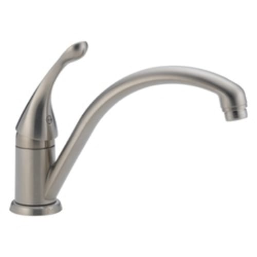 DELTA® 141-SS-DST Collins™ Kitchen Faucet, 1.8 gpm, 1 Handle, Stainless Steel, Domestic