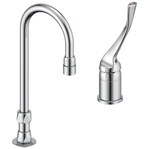 DELTA® 24T2633 Single Control Widespread Lavatory Faucet, TECK®, Commercial, 1.5 gpm Flow Rate, 6.7 in H Spout, 4 to 16 in Center, Polished Chrome, 1 Handles, Import