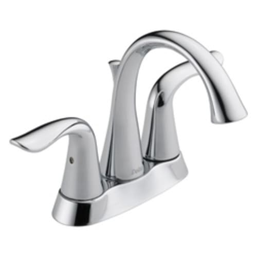 DELTA® 2538-MPU-DST Lahara® Centerset Lavatory Faucet, 1.2 gpm, 4-5/8 in H Spout, 4 in Center, 2 Handles, Pop-Up Drain, Chrome Plated, Commercial