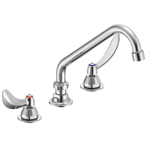 DELTA® 27C2234 TECK® Below Deckmount Sink Faucet, Commercial, 1.5 gpm Flow Rate, 6.26 in H Spout, 8 in Center, Polished Chrome, 2 Handles, Import