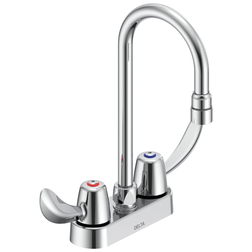 DELTA® 27C4832 TECK® Heavy Duty Lavatory Sink Faucet, Polished Chrome, 2 Handles, 1.5 gpm Flow Rate