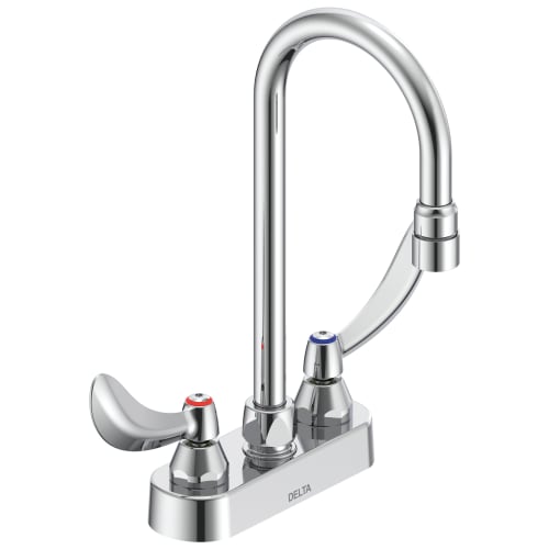 DELTA® 27C4844 TECK® Heavy Duty Lavatory Sink Faucet, Polished Chrome, 2 Handles, 1.5 gpm Flow Rate