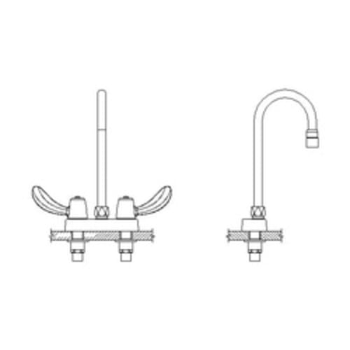 DELTA® 27C4972 TECK® Heavy Duty Lavatory Sink Faucet, Polished Chrome, 2 Handles, 1 gpm Flow Rate