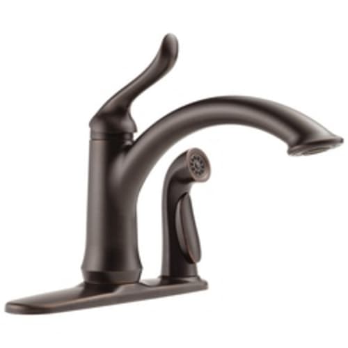 DELTA® 3353-RB-DST Linden™ Kitchen Faucet, 1.8 gpm Flow Rate, 8 in Center, Swivel Spout, Venetian Bronze, 1 Handles, Domestic