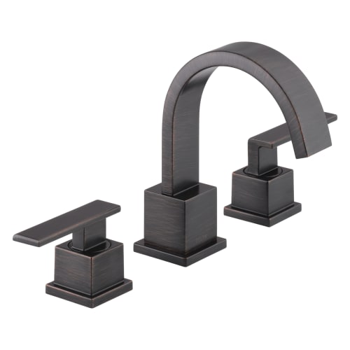 DELTA® 3553LF-RB Vero® Widespread Lavatory Faucet, Commercial, 1.5 gpm Flow Rate, 2-5/8 in H Spout, 6 to 16 in Center, Brilliance® Venetian Bronze, 2 Handles, Pop-Up Drain, Import