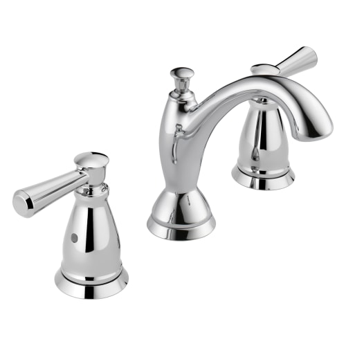 DELTA® 3593-MPU-DST Linden™ Widespread Lavatory Faucet, Commercial, 1.5 gpm Flow Rate, 3-3/4 in H Spout, 4 to 16 in Center, Polished Chrome, 2 Handles, Pop-Up Drain, Domestic