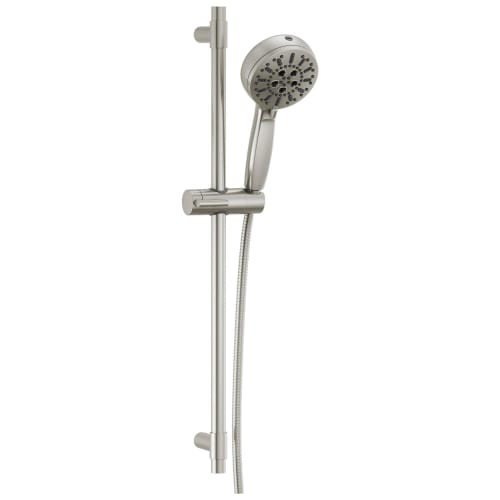 DELTA® 51584-SS-PR Universal Hand Shower, 4-1/2 in Dia Shower Head 7 Shower Head, 1.75 gpm Flow Rate, 60 to 80 in L Hose, Lumicoat Stainless, Import