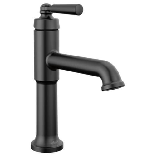 DELTA® 536-BLMPU-DST SAYLOR™ Single Handle Bathroom Faucet, 1.2 gpm Flow Rate, 4.5 in H Spout, 1 Handles, Pop-Up Drain, 1 Faucet Holes, Matte Black, Function: Lavatory