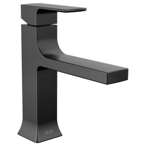 DELTA® 537-BLMPU-DST Velum™ Single-Handle Bathroom Faucet, 1.2 gpm Flow Rate, 4-7/16 in H Spout, 1 Handles, Pop-Up Drain, 1, 3 Faucet Holes, Matte Black, Function: Lavatory