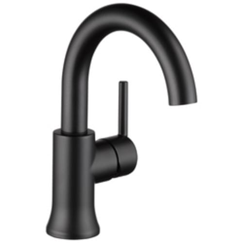 DELTA® 559HA-BL-DST Trinsic® Lavatory Faucet, 1.2 gpm, 8-7/8 in H Spout, 1 Handle, Metal Push Pop-Up Drain, 1 Faucet Hole, Matte Black, Domestic