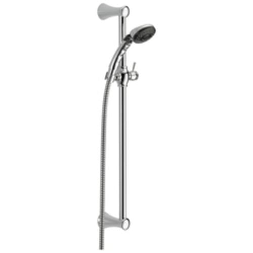 DELTA® 57011 Hand Shower, (2) Shower Head, 2 gpm, 69 in L Hose, Slide Bar: Yes, Chrome Plated, Import