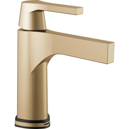 DELTA® 574T-CZ-DST Zura™ Bathroom Faucet, 1.2 gpm Flow Rate, 5-3/16 in H Spout, 1 Handles, Polypropylene Pop-Up Drain, Brilliance® Champagne Bronze, Function: Traditional