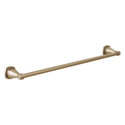 DELTA® 77624-CZ Towel Bar, Stryke™, 24 in L Bar, 3-3/8 in OAD x 2-1/8 in OAH, Zinc, Brilliance® Champagne Bronze, Import
