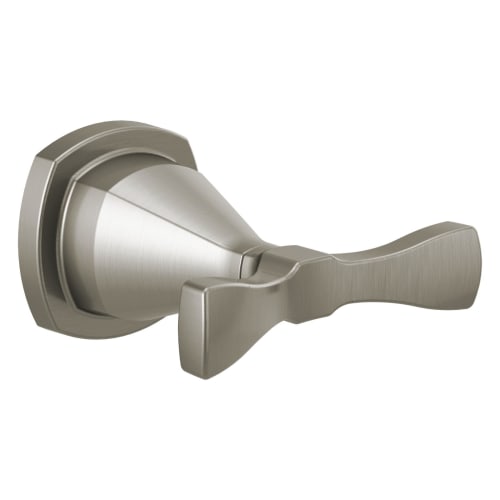 DELTA® 77638-SS Robe Hook, Stryke™, 2 Hooks, 3-1/2 in OAW x 3-3/8 in OAD x 2-1/8 in OAH, Zinc, Import